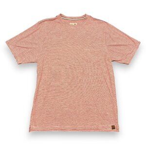 Fundamental Coast Men's Red Striped Pocket T-Shirt Size Large
